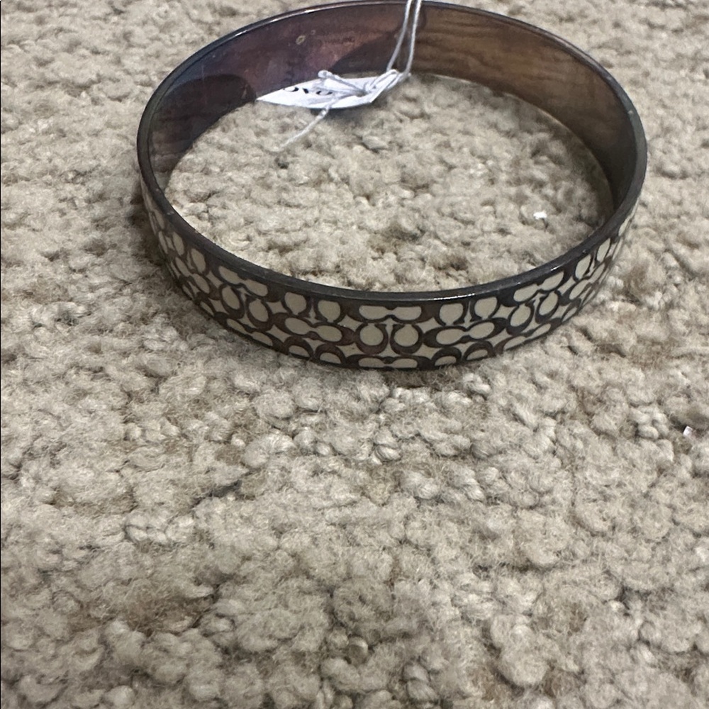 Coach Brown and Cream Patterned Bangle